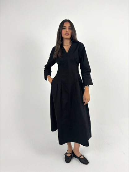 Cinched waist dress-black