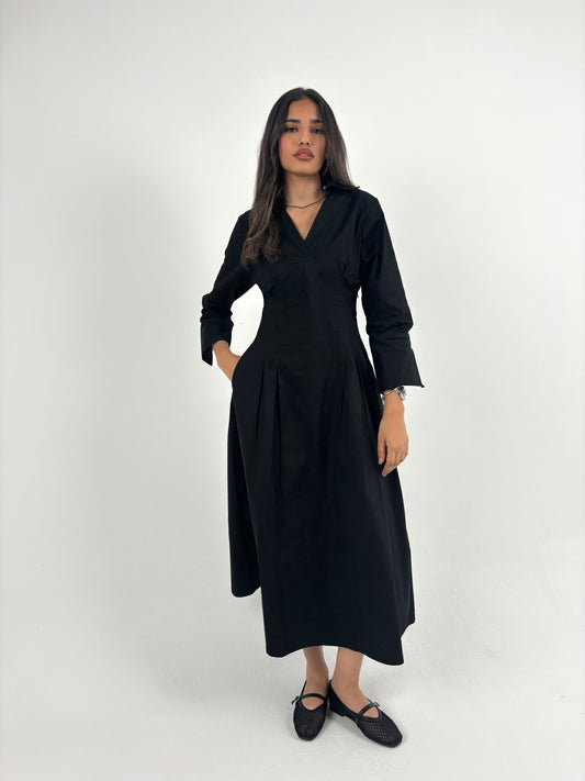 Cinched waist dress-black