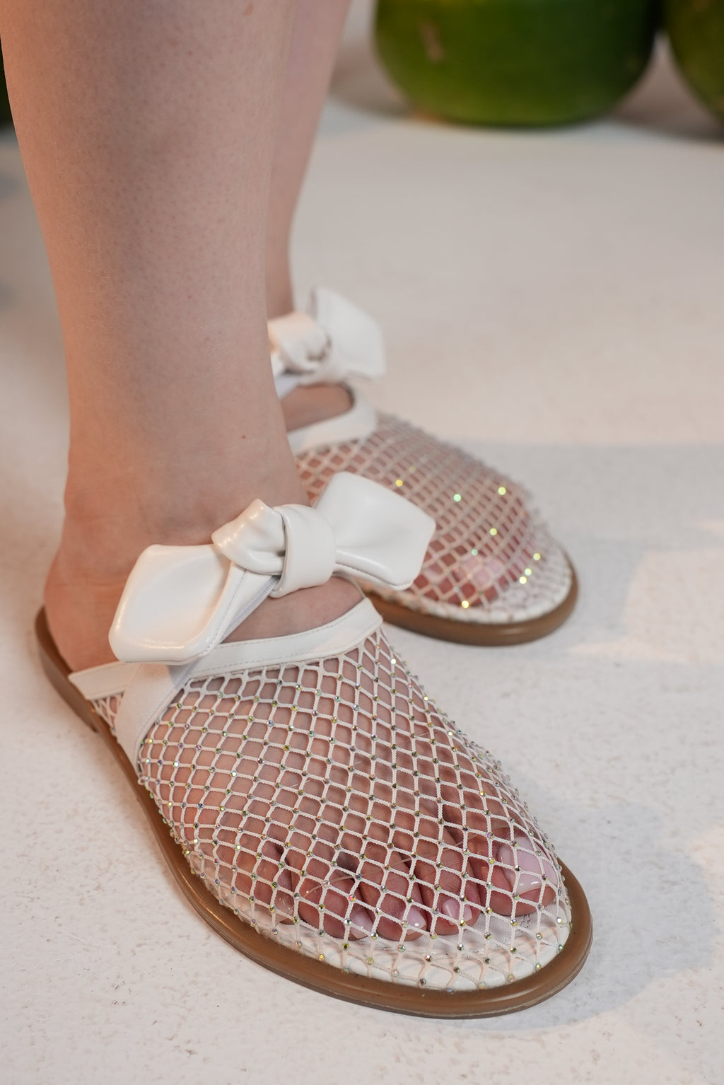 Ami Diamond Mules-White