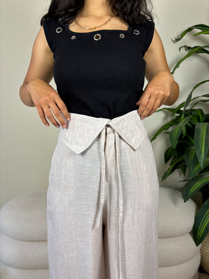 Tally pants-beigexsilver