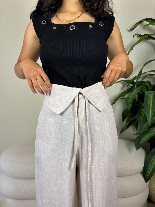 Tally pants-beigexsilver