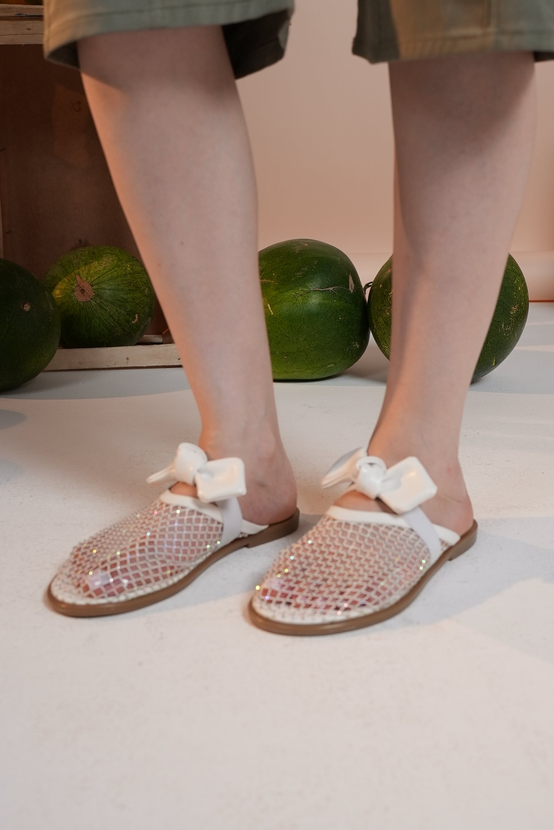 Ami Diamond Mules-White