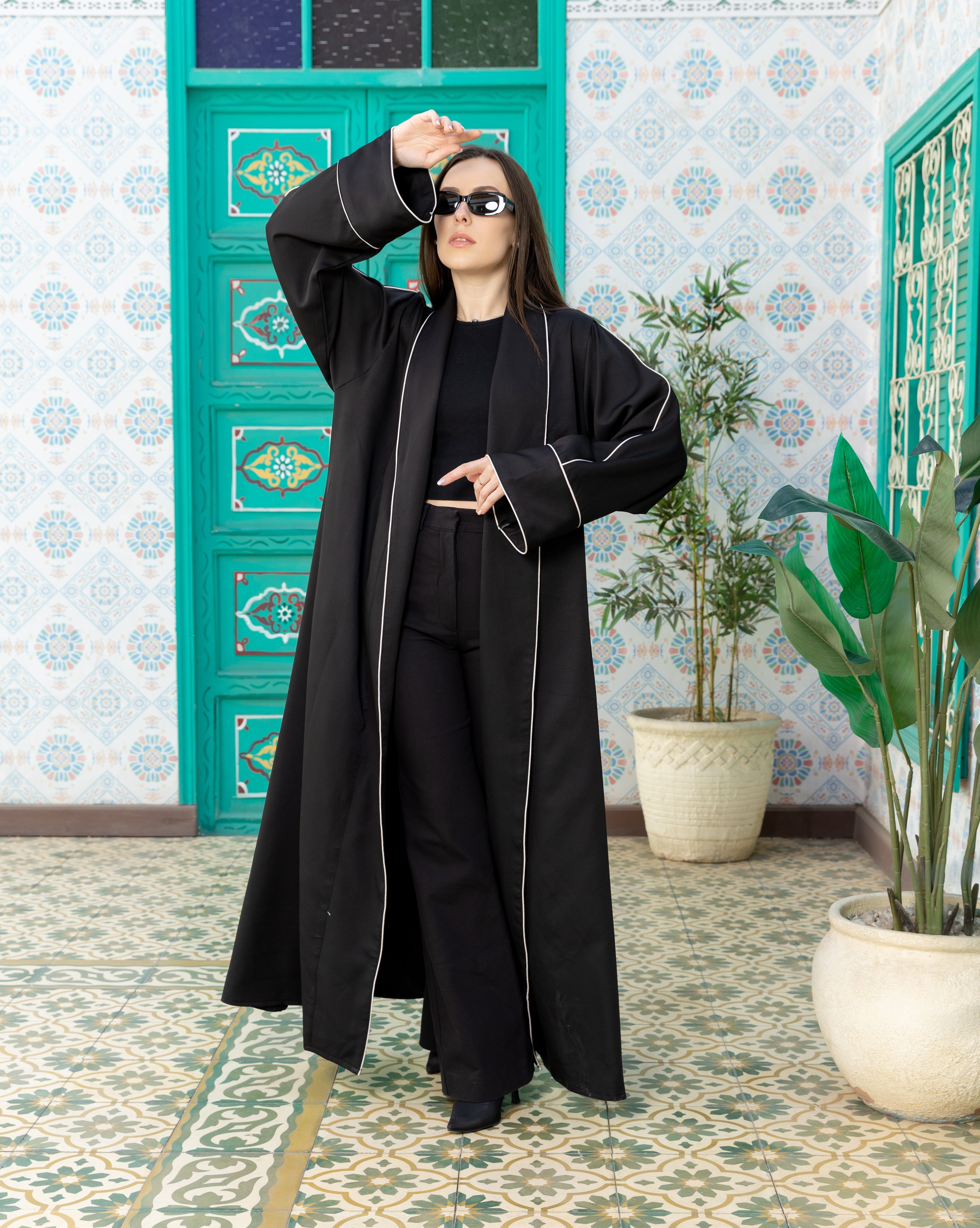 Basic Open Abaya with Belt
