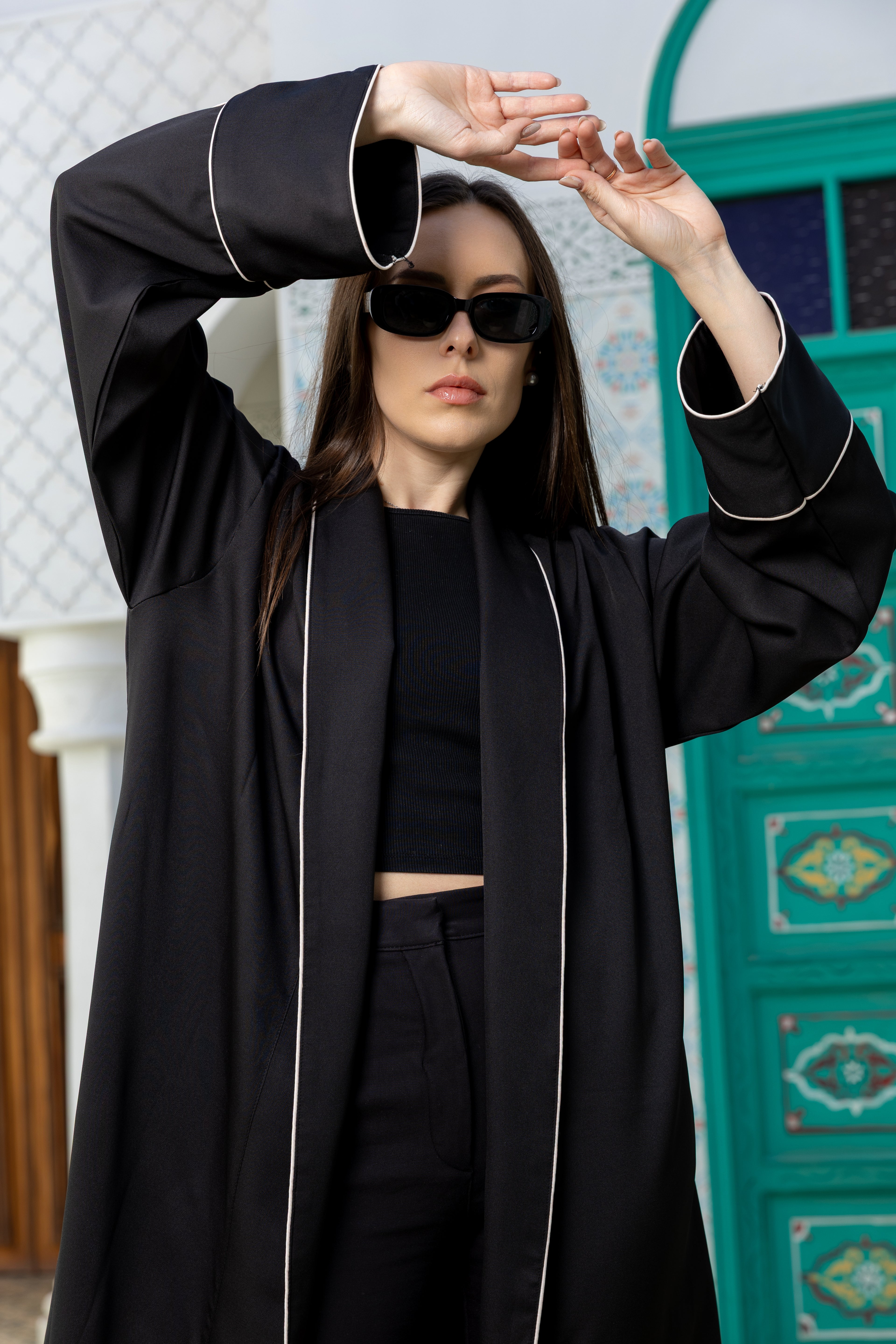Basic Open Abaya with Belt