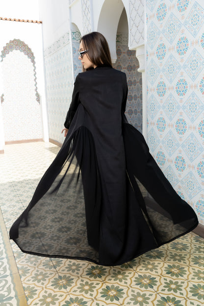 Chiffon 3-Style Abaya with Brooche