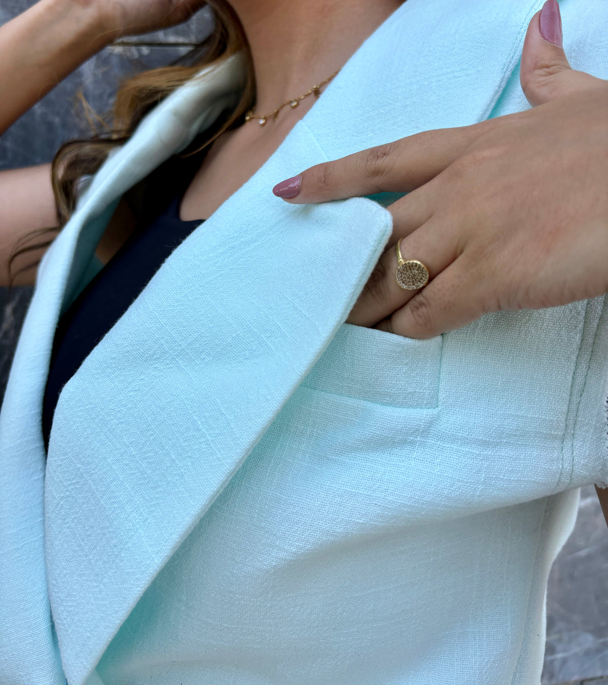 Organic cotton vest-mint