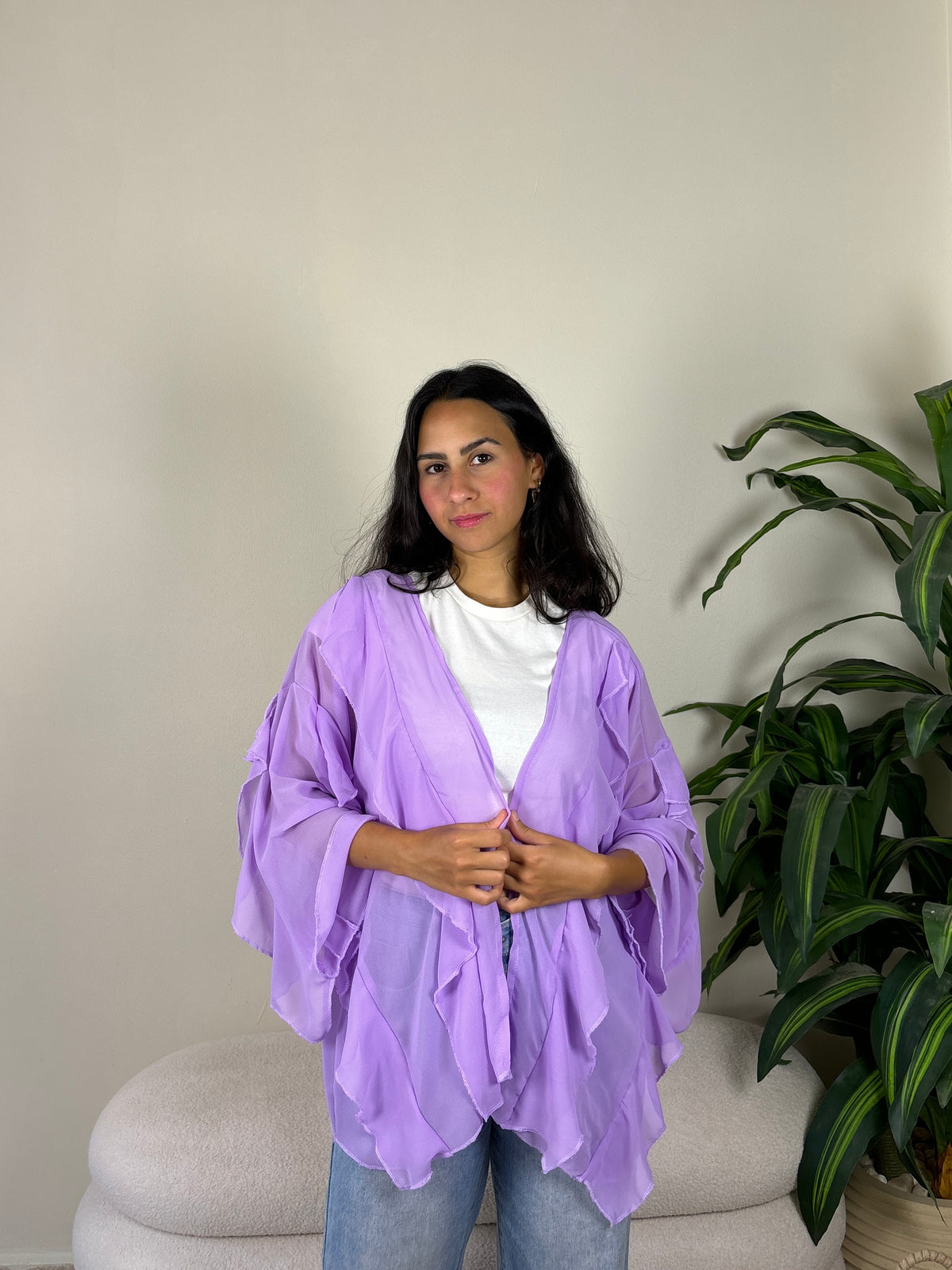 Ruffles kimono-lavender