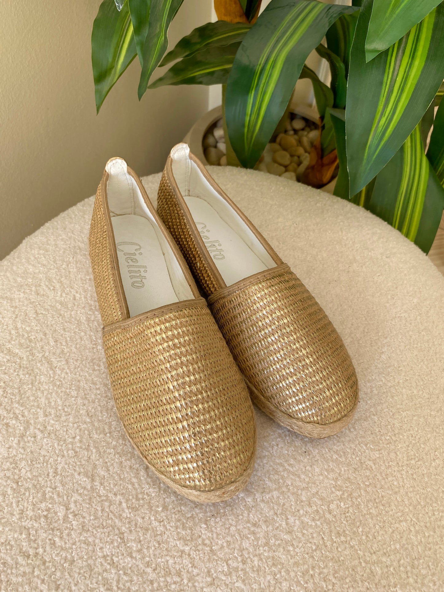 Organic Raffia Espadrille-gold