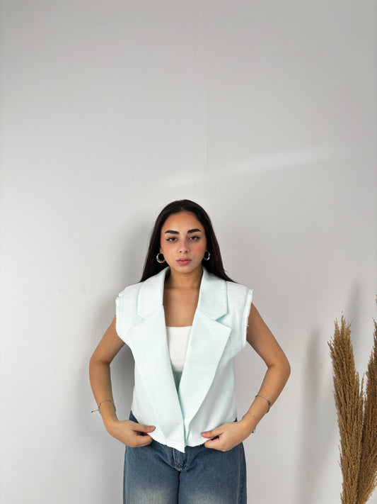 Organic cotton vest-mint