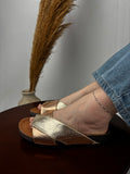 V Slippers-gold x rose gold