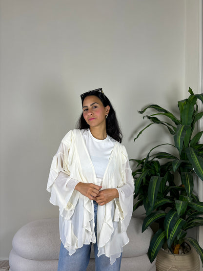 Ruffles kimono-off white
