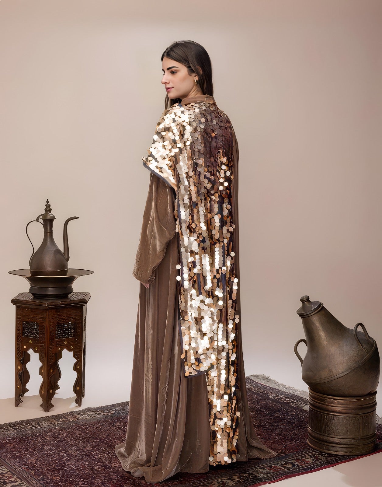 Sparkle All Day Kaftan - Beige