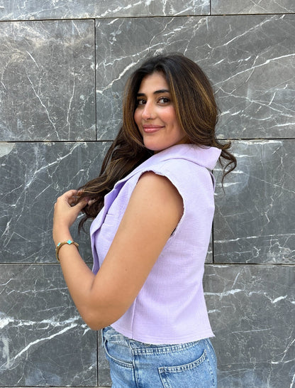 Organic cotton vest-violet