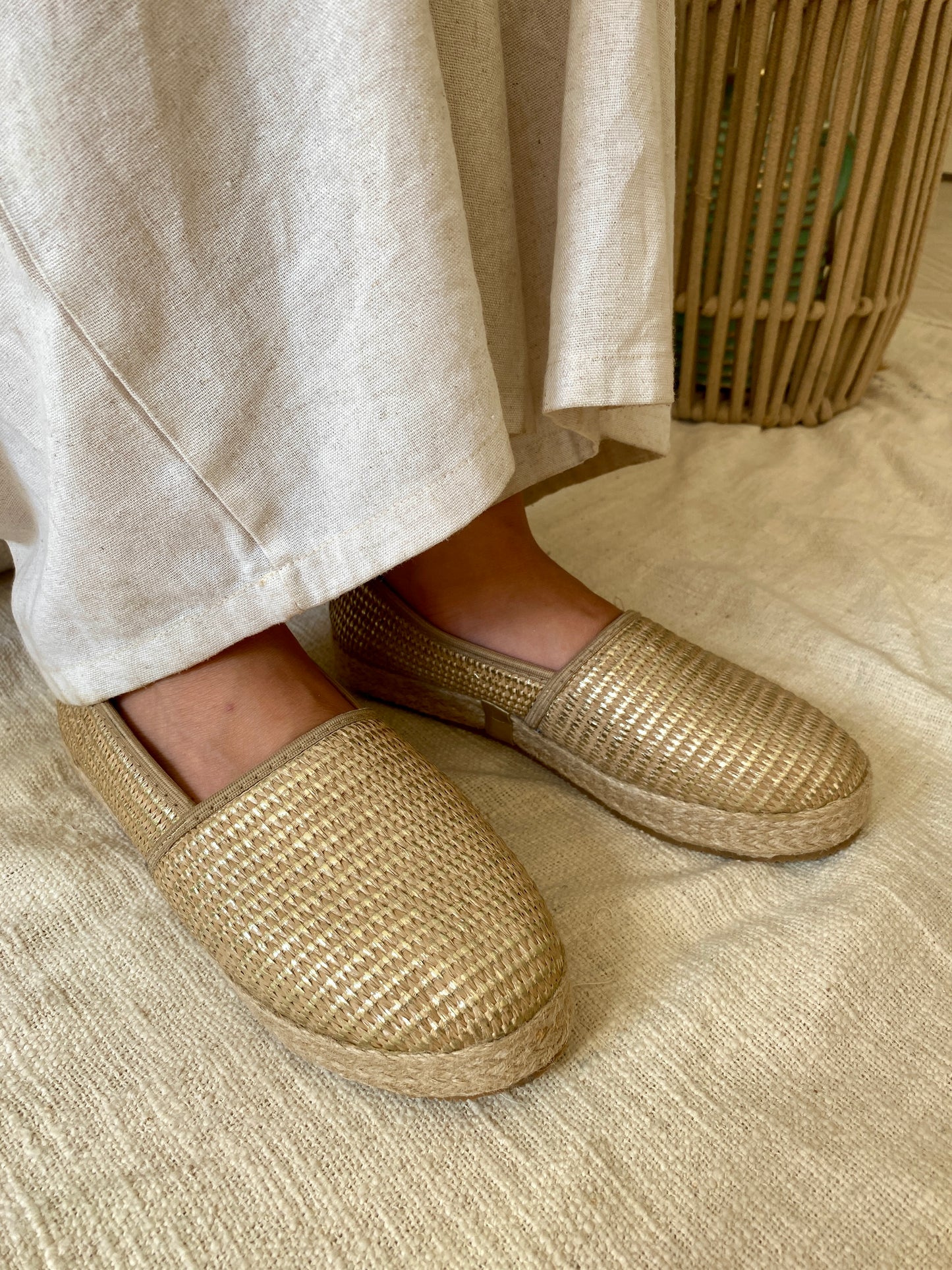 Organic Raffia Espadrille-gold