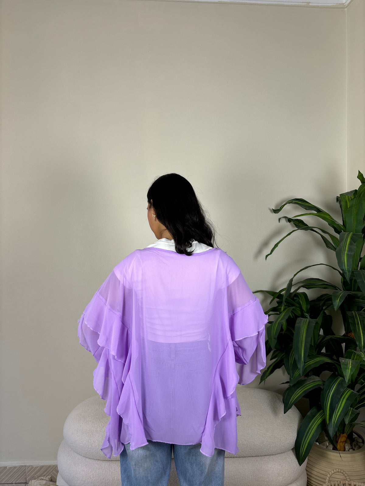 Ruffles kimono-lavender
