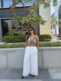 Chiffon white pants - cotton lined