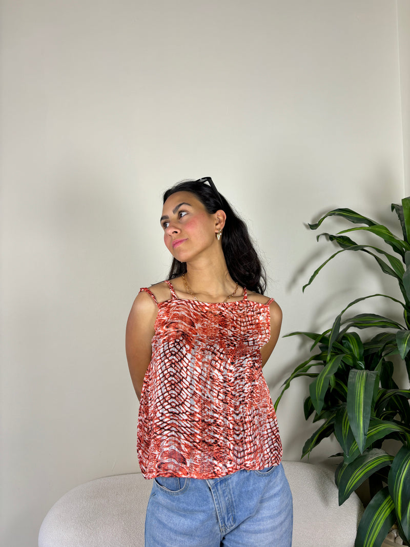 Everyday Top-orange print