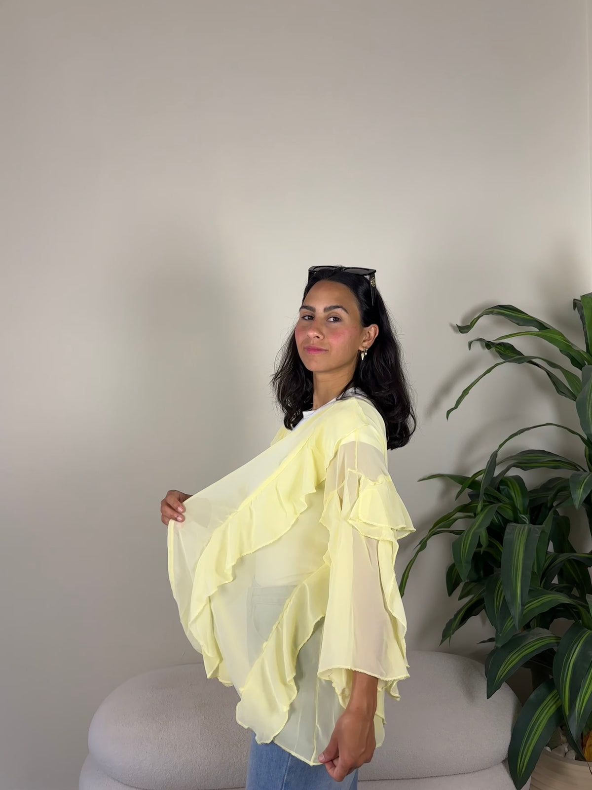 Ruffles kimono-yellow