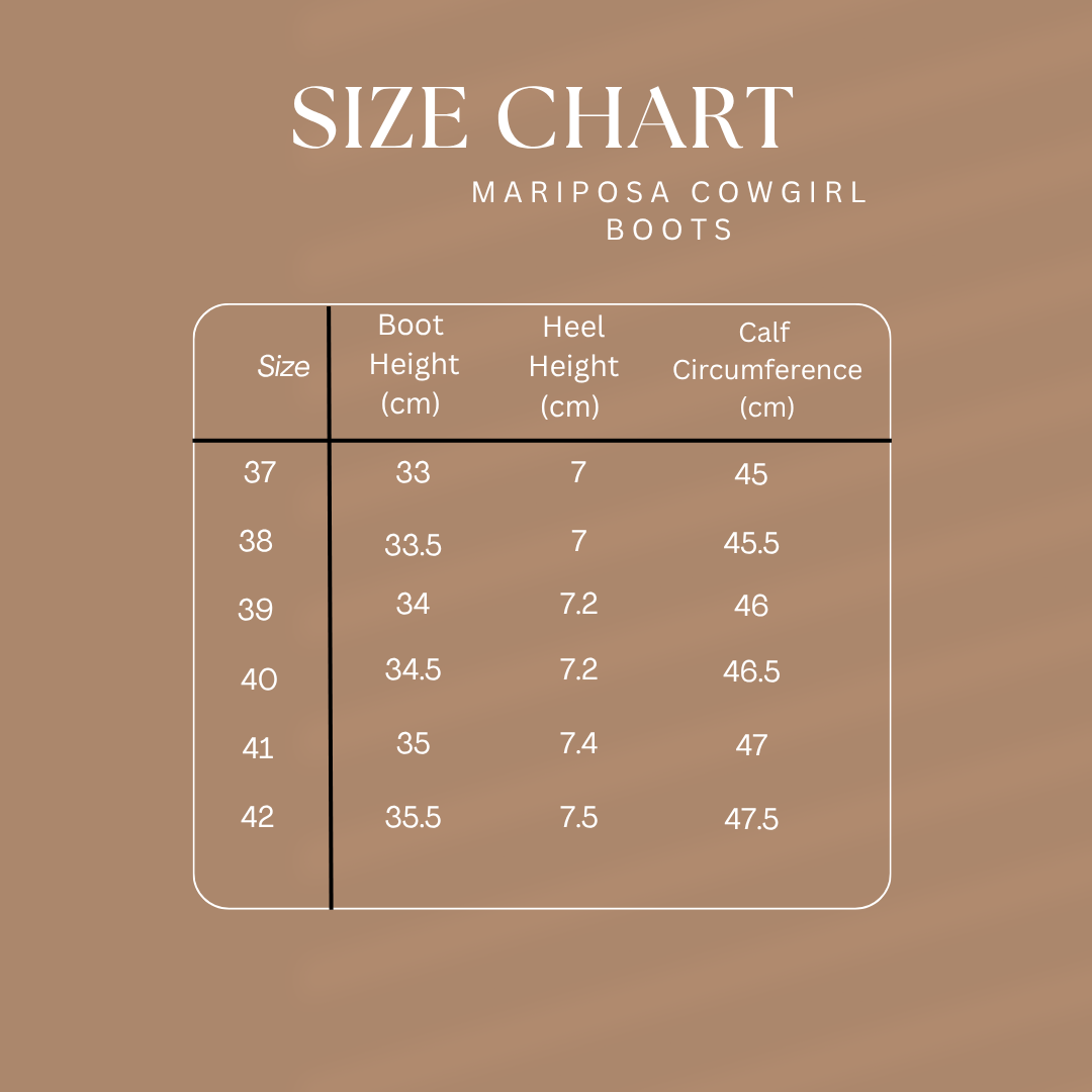 Mariposa Cowgirl Boots -  Order one size up