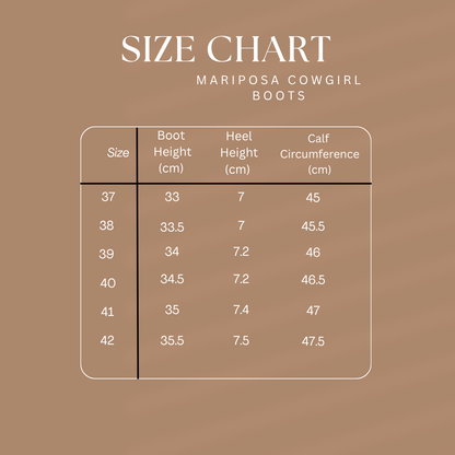 Mariposa Cowgirl Boots -  Order one size up