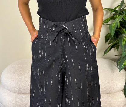 Tally pants-black x silver