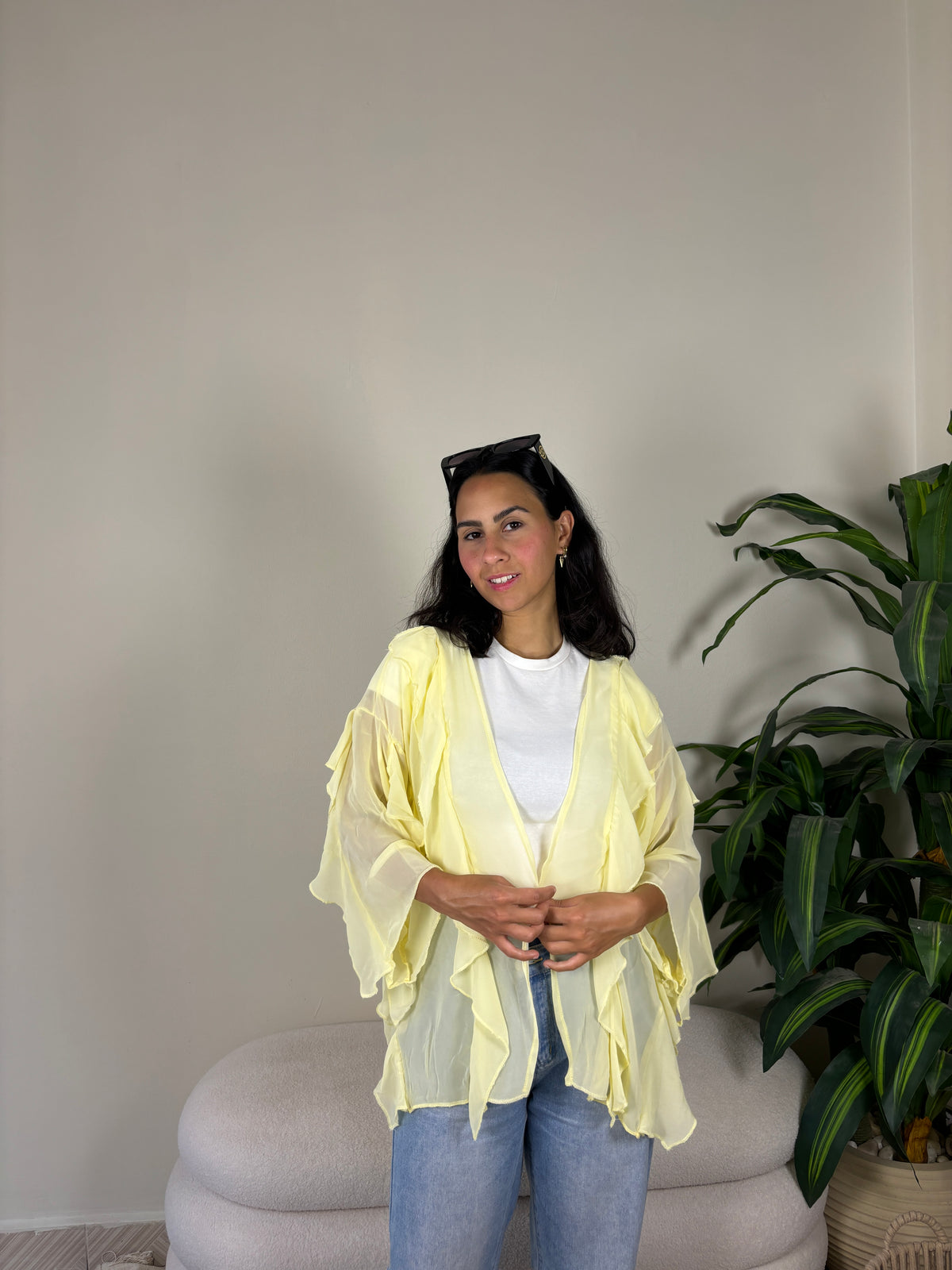 Ruffles kimono-yellow