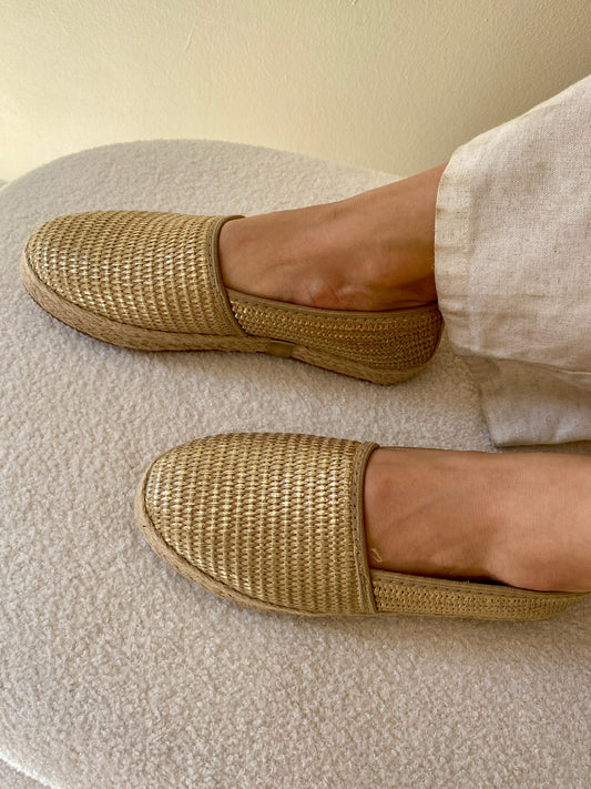 Organic Raffia Espadrille-gold