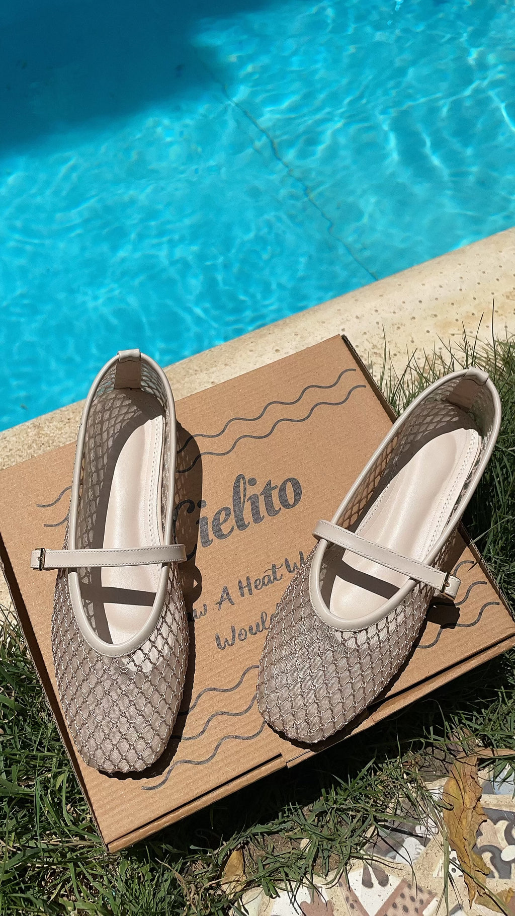 Summer Net Ballerinas - Beige