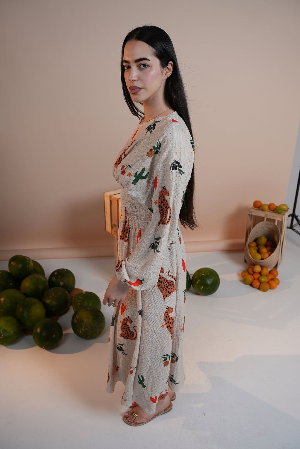 Rio Cinched Waist Dress - Leopard Heart & Peppers