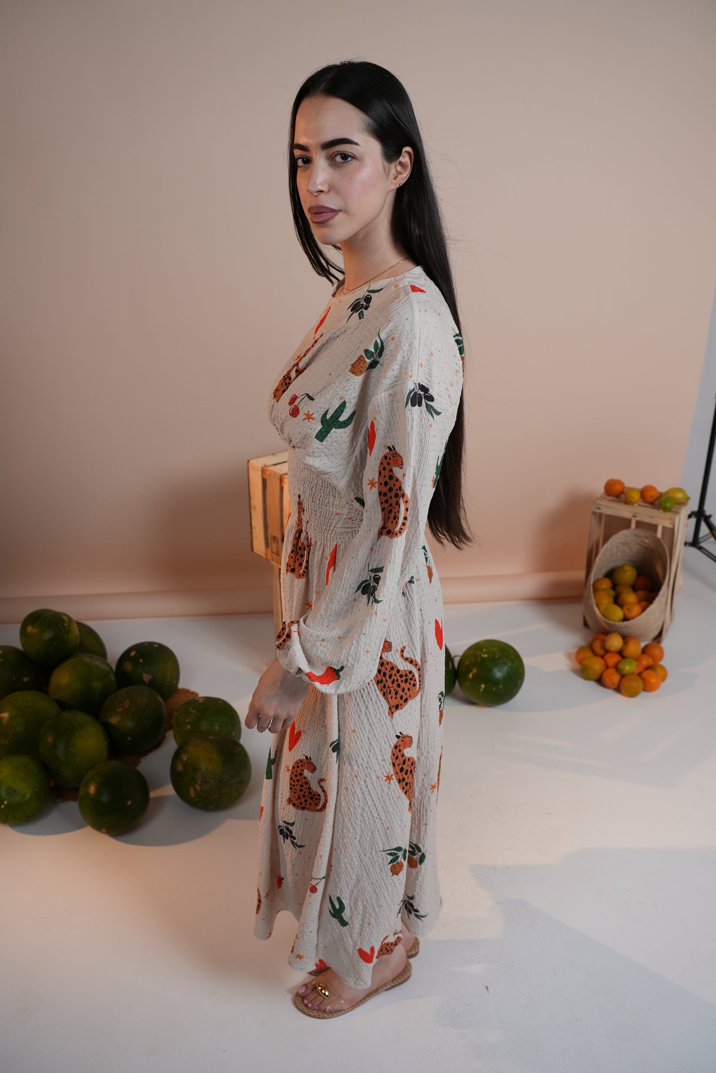 Rio Cinched Waist Dress - Leopard Heart & Peppers