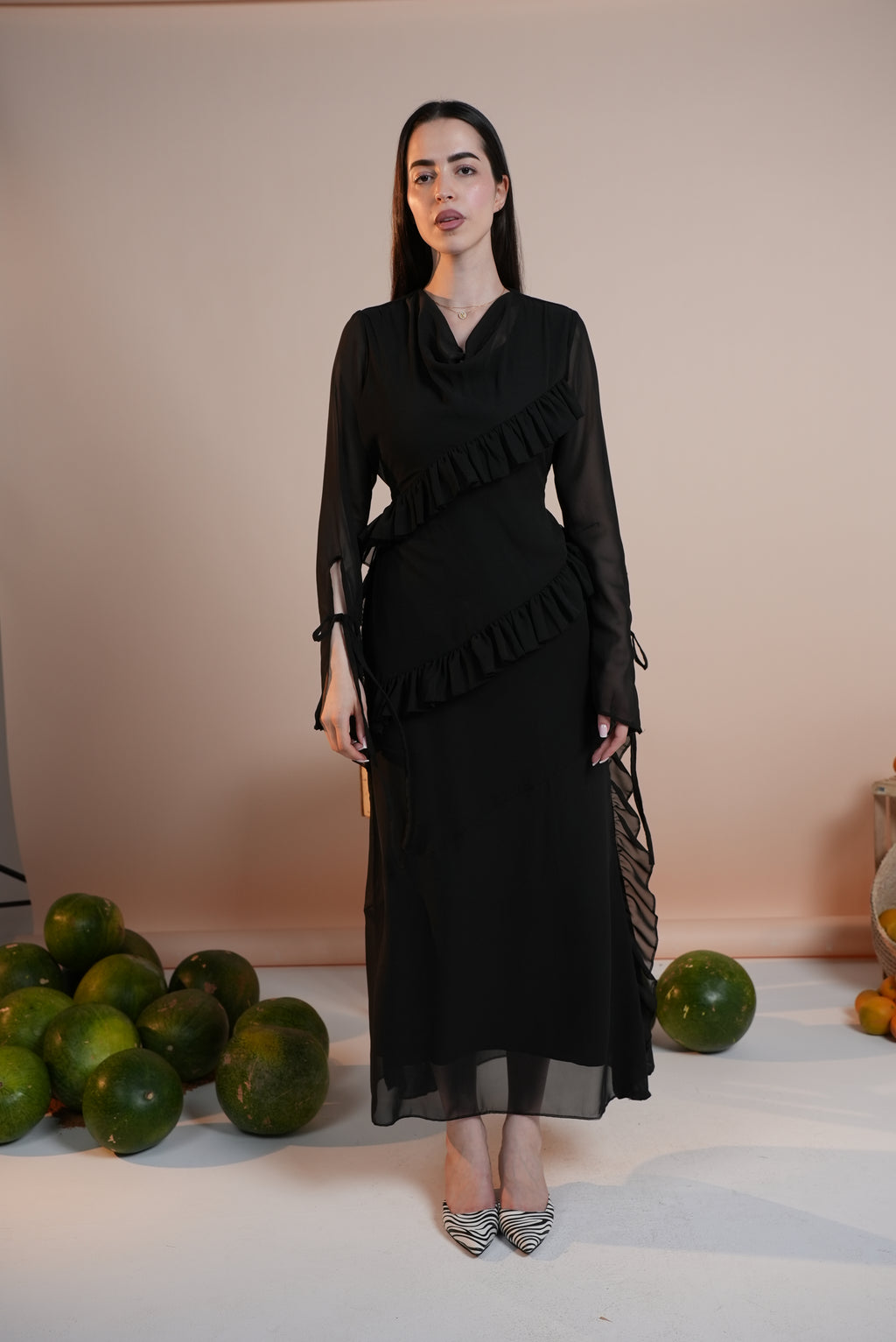 Chiffon Ruffles Dress