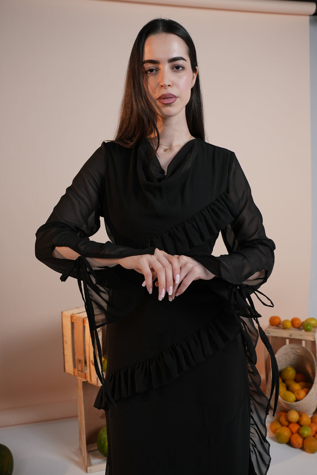 Chiffon Ruffles Dress
