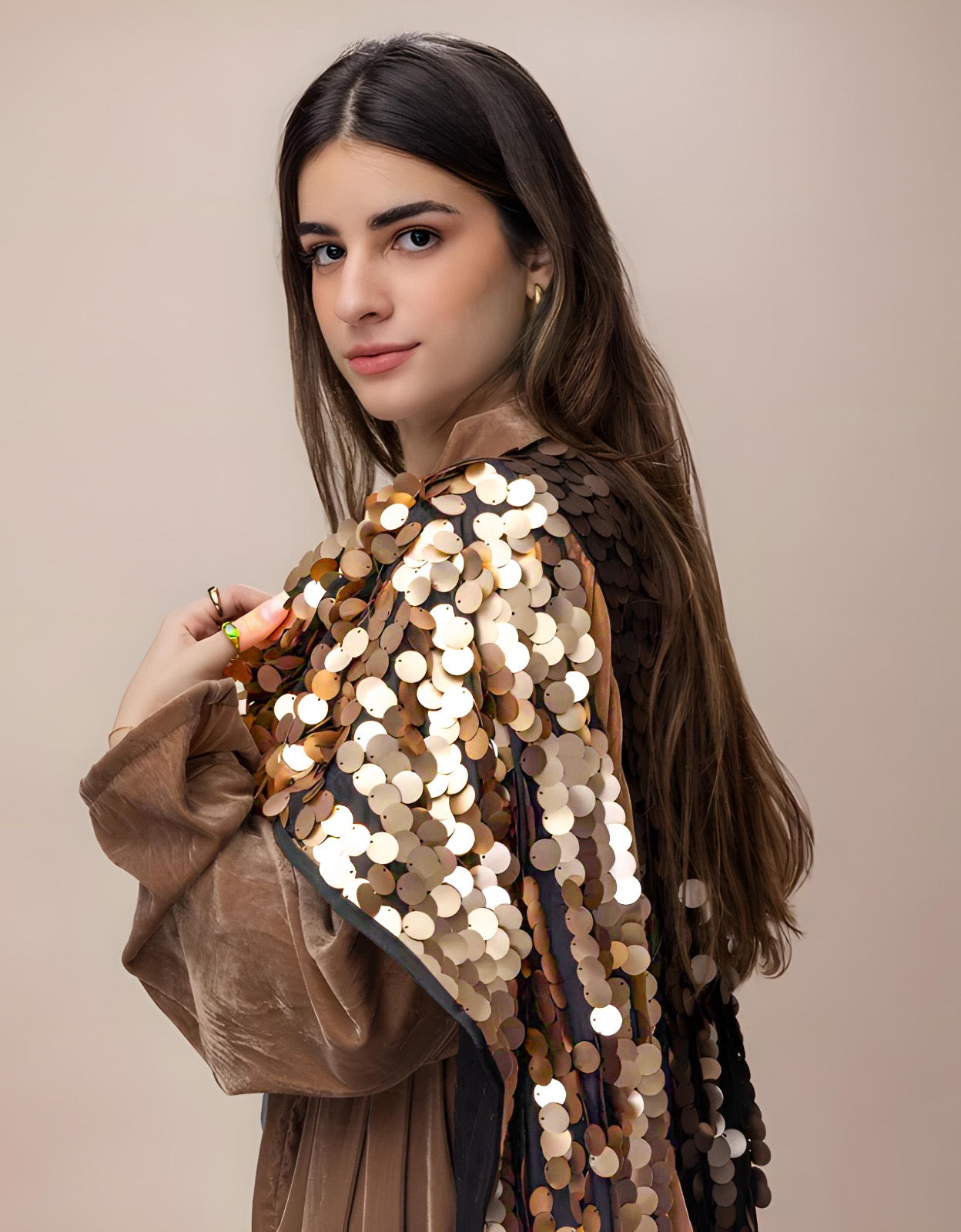 Sparkle All Day Kaftan - Beige