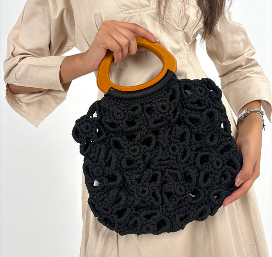 Handmade Flowers Basket Bag