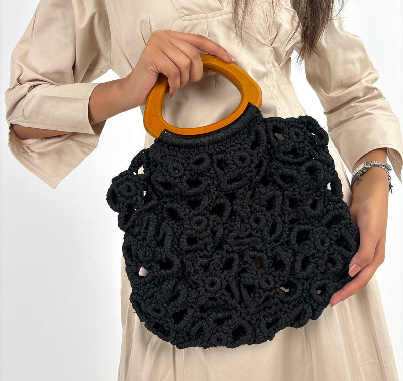 Handmade Flowers Basket Bag