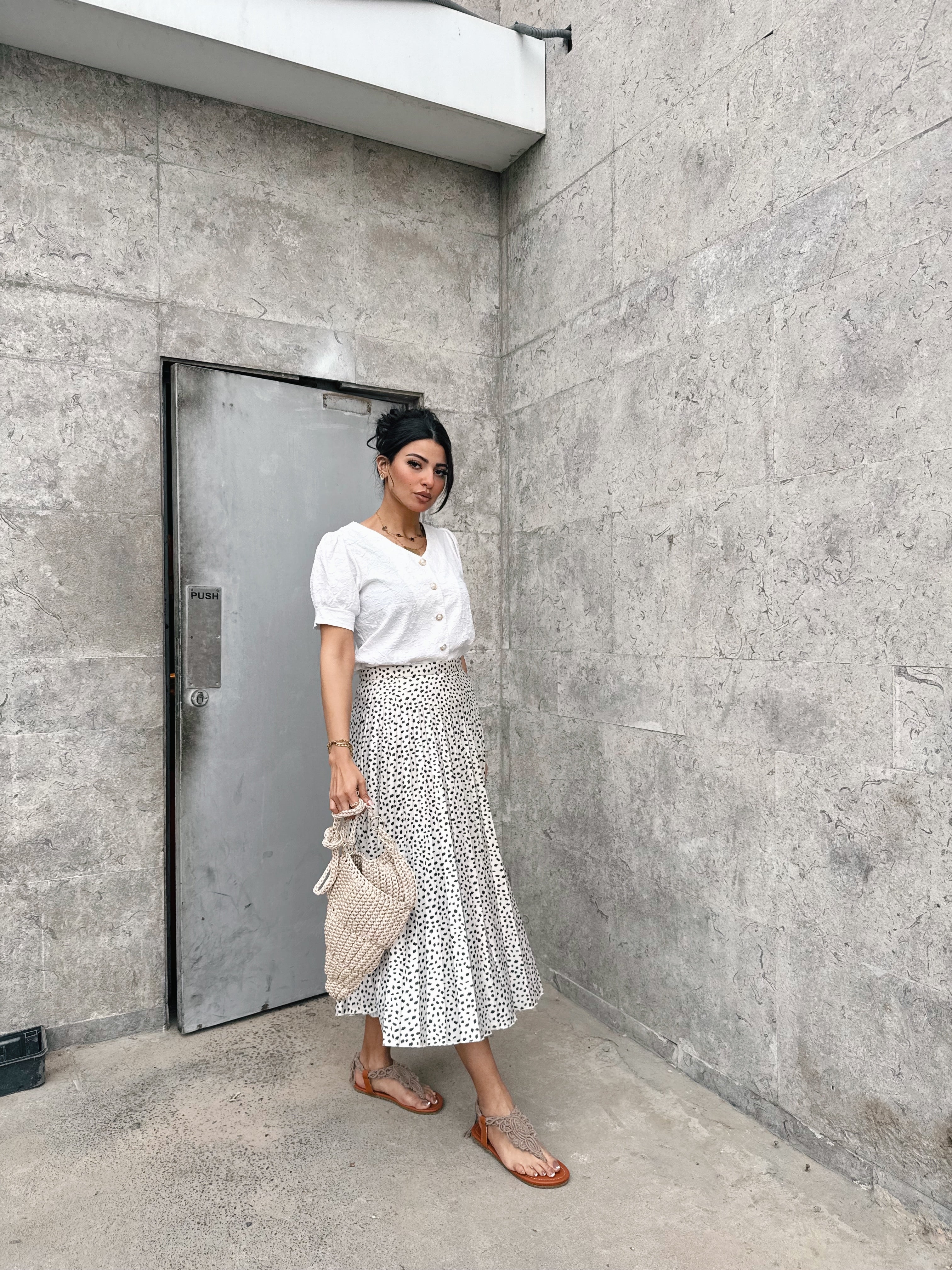 Handmade Long Shell Bag-Beige