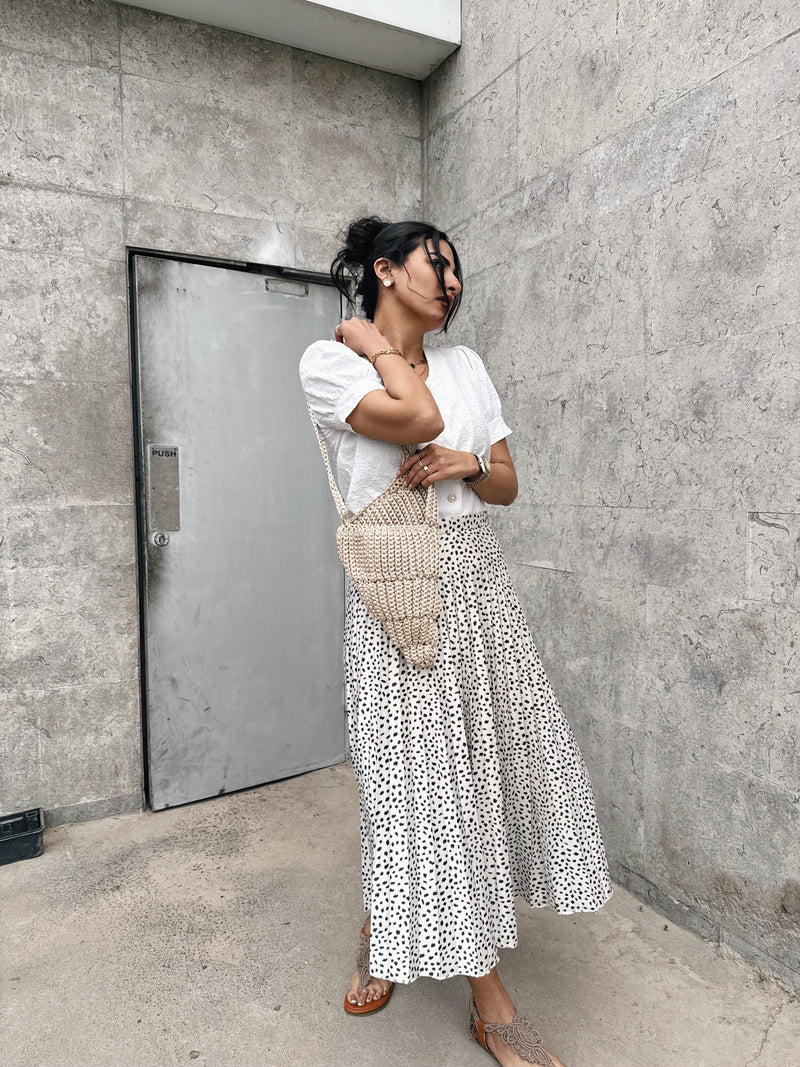 Handmade Long Shell Bag-Beige