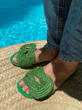 Knots & Diamonds Slippers - Green