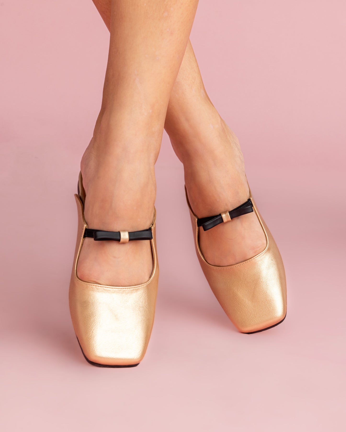 Golden Bow Mules - Black Bow