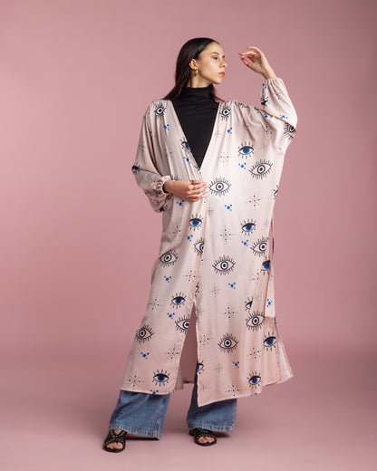 Open Cape Kimono - Rose