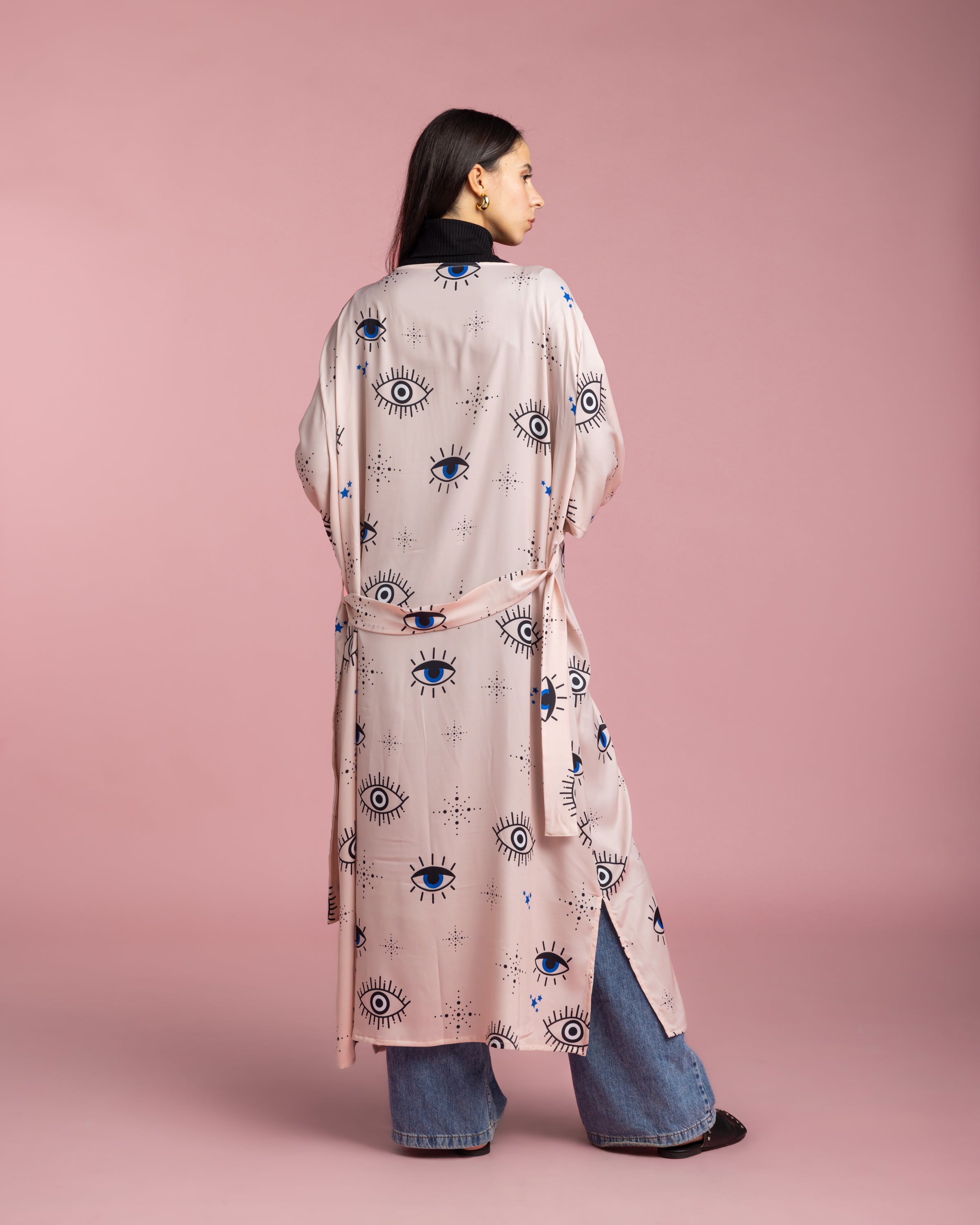 Open Cape Kimono - Rose