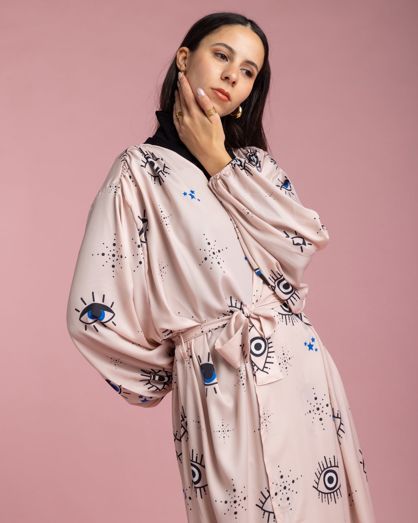 Open Cape Kimono - Rose