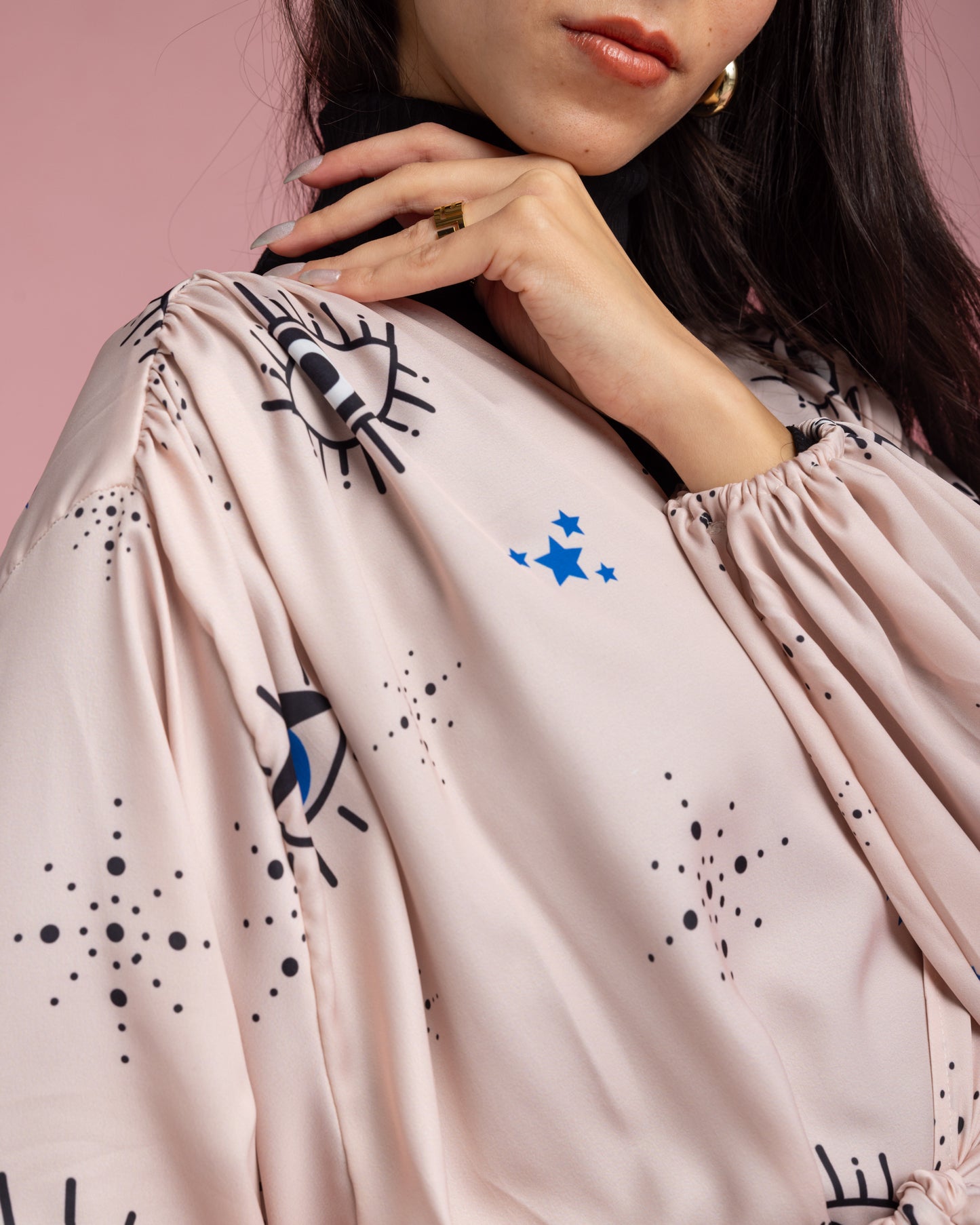 Open Cape Kimono - Rose