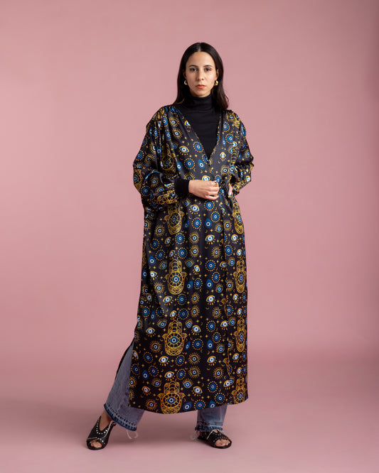 Open Cape Kimono - Black
