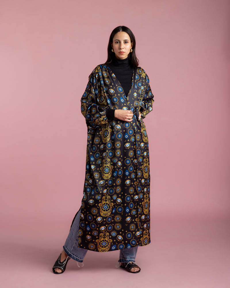 Open Cape Kimono - Black