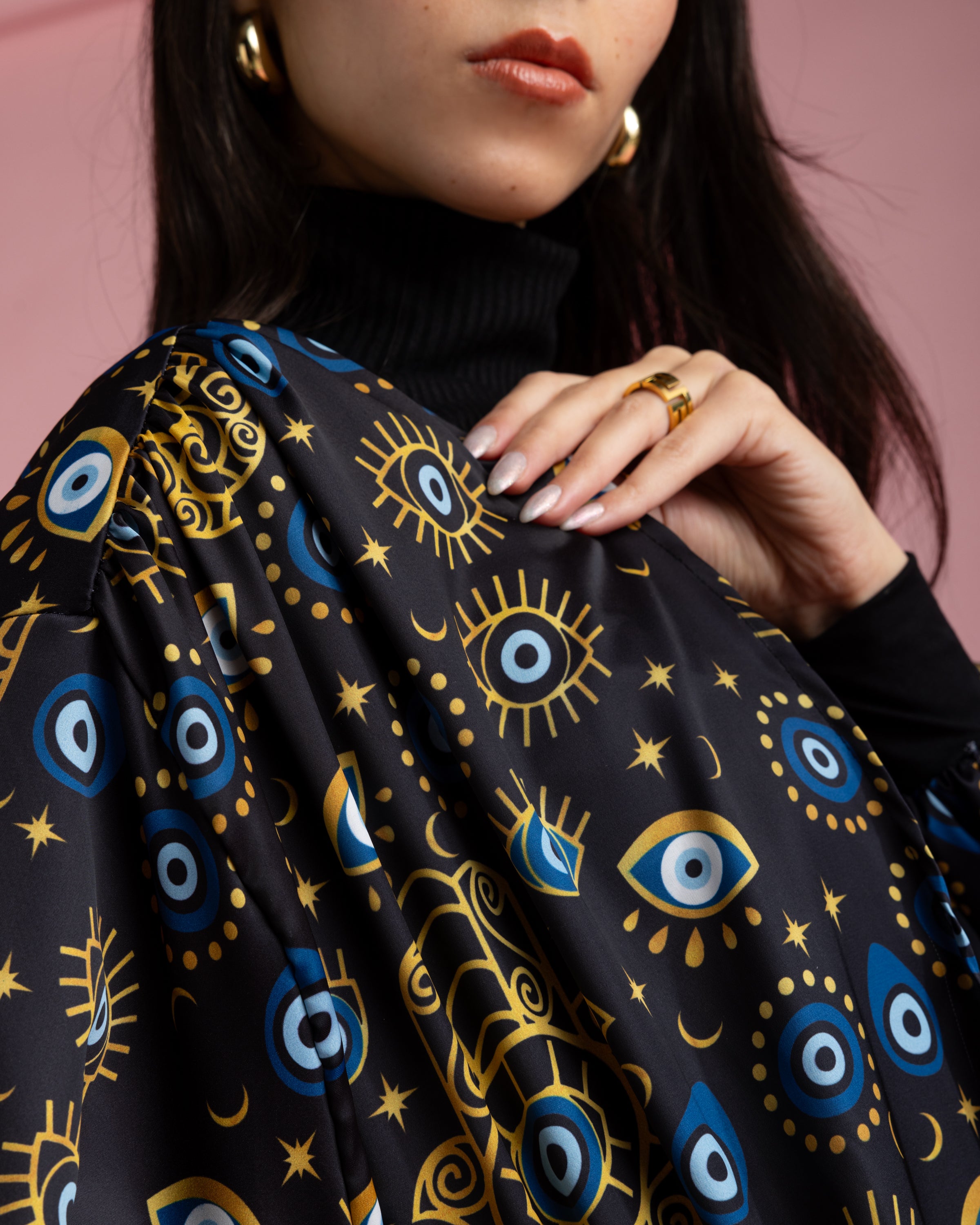 Open Cape Kimono - Black