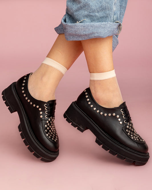 Studded Loafers - Black