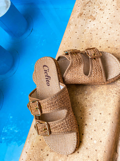 Organic Raffia Mocca Slippers