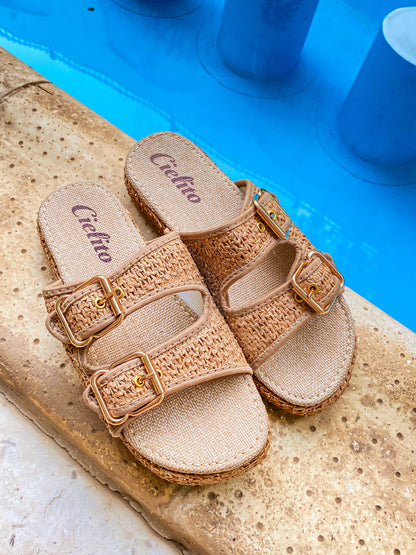 Organic Raffia Mocca Slippers