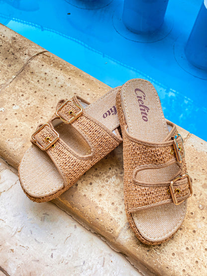 Organic Raffia Mocca Slippers